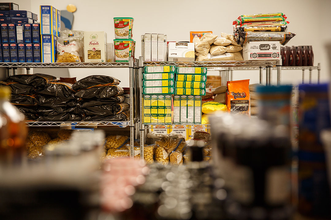 GW's "The Store" shelves filled with food