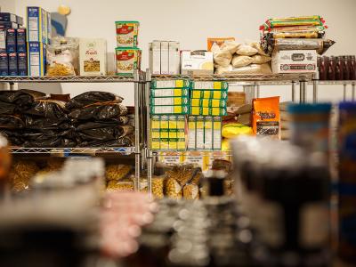GW's "The Store" shelves filled with food