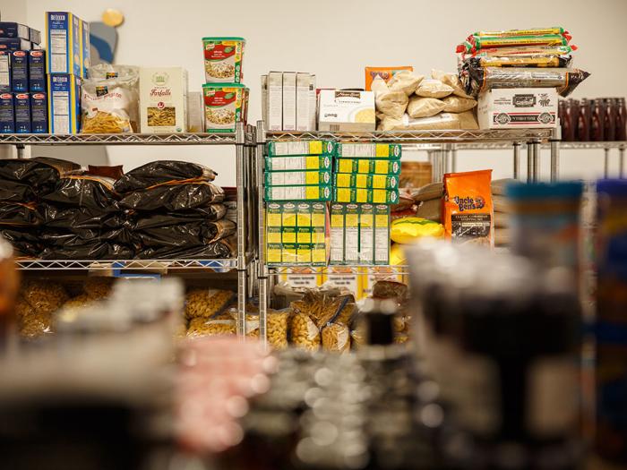 GW's "The Store" shelves filled with food