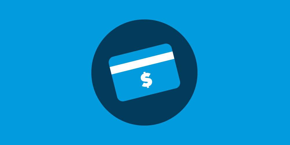blue credit card icon representing payment options